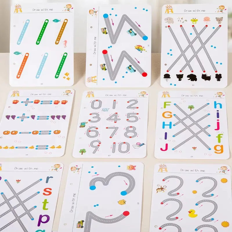 Magical Tracing Workbook Montessori Pen Control Training Books Reusable Magic Practice Copybook Children Drawing Education Toys