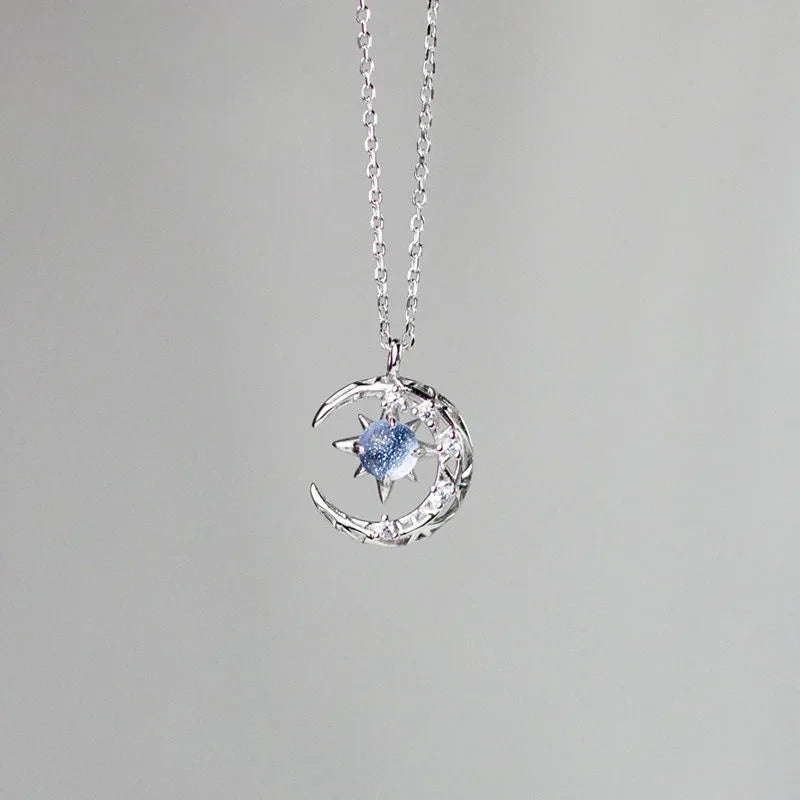 LATS Star Moon Pendant Necklaces for Women Simple Clavicle Chain Fashion Jewelry Accessories