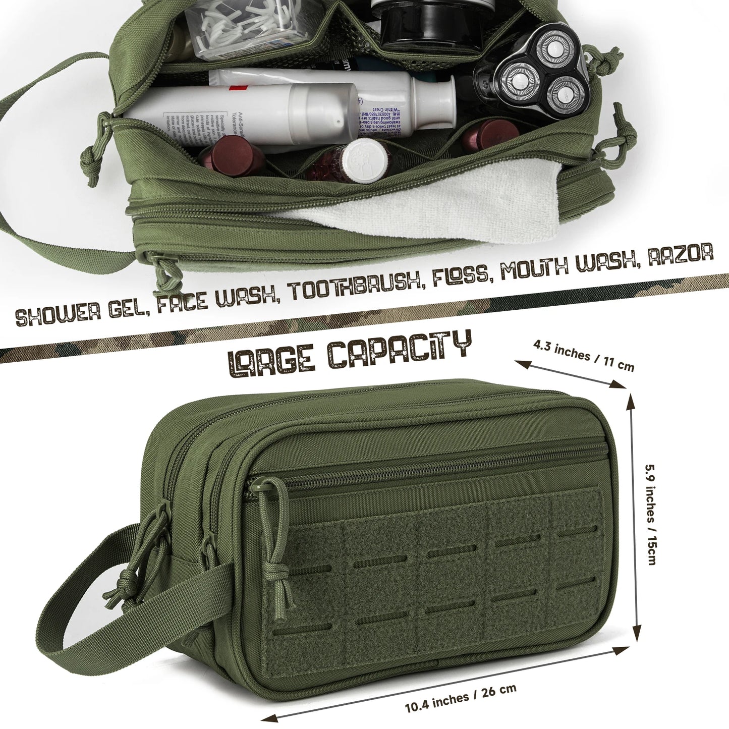 Tactical Toiletry Bag For Men Hygiene Bag Mens Shaving Kit Travel shower Bag Waist BackpackTool Molle Pouches Small Dopp Kit