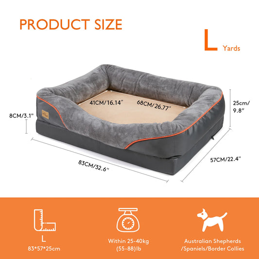 Bingopaw Soft Fleece Dog Bed With Removable Washable Cover